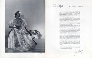 Le Style, 1937 - Photo Georges Saad, Texte par Jeanne Lanvin