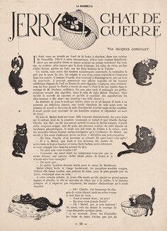 Jerry Chat de Guerre, 1917 - Gerda Wegener War, Black Cat, Text by Jacques Constant, 2 pages