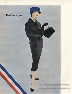 Balenciaga 1955 Black wool suit, Photo Richard Avedon