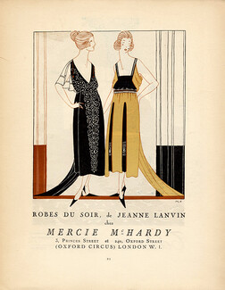 Jeanne Lanvin 1920 Evening dresses at Mercie Mc Hardy, Gazette du Bon Ton