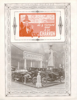 Charron (Cars) 1914 Stand au Salon, Gus Bofa