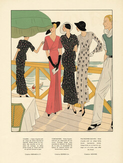 Bernard & Cie, Redfern, Ardanse 1932 Pochoir, Summer Dresses, AGB (Art Goût Beauté)