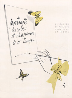 Portraits des Robes et Chapeaux de ce Temps 1945 René Gruau, Butterfly