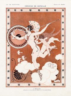 Héroïne de Bataille - L'Amazone, 1916 - George Barbier Classical antiquity Nude Warrior