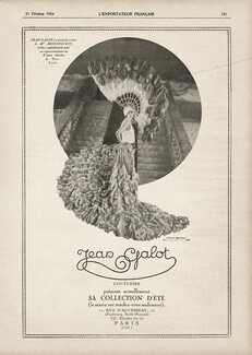 Jean Galot (Couture) 1924 Mistinguett, Feathers Costume Music Hall for Winter Garden New York, Photo Matthès