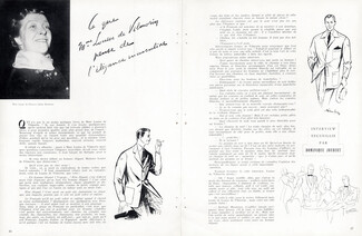 Ce que Mme Louise de Vilmorin pense de l'élégance masculine, 1956 - Men's Clothing, Interview, Texte par Louise de Vilmorin, Dominique Joubert