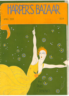 Harper's Bazaar April 1931 Erté Cover, The Paris Openings