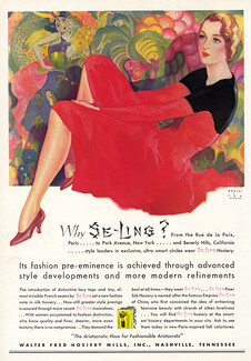 Se-Ling (Stockings) 1931 Walter Fred Hosiery Mills, Robert E Lee, Chinese