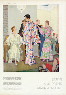 Claire Soeurs, Chanel (2x) 1930 Satins and prints, Joseph Bolgar