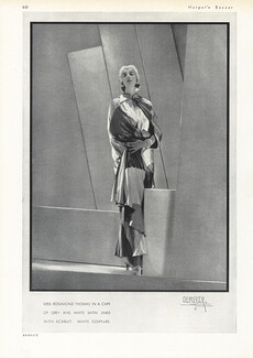 Reboux (Couture) 1930 Cape, Miss Rosamond Thomas, Photo Demeyer