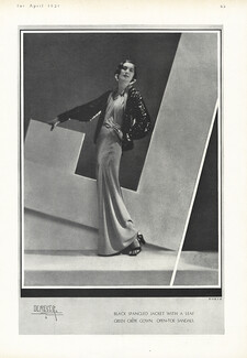 Worth 1931 Black spangled jacket, Photo Demeyer