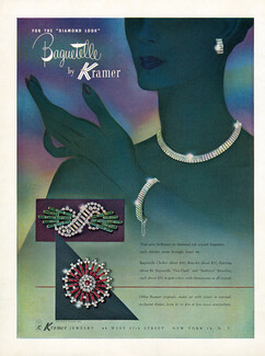 Kramer (Jewels) 1948 Diamond Look "Baguetelle"