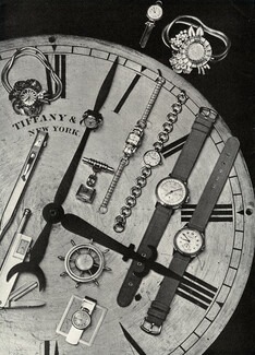 Tiffany & Co. (Watches) 1942 Opposite page: Jewels by Spaulding-Gorham, Mermod-Jaccard King, Arthur Everts, Photo Leslie Gill