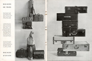 Louis Vuitton, Hermès, Les Trois Selliers, Kirby Beard 1949 "Bagages de train, Bagages d'avion" Luggage For Train & Airplane
