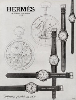 Hermès (Watches) 1953 Audemars Piguet, Jaeger, Vacheron et Constantin, Universal, Mido