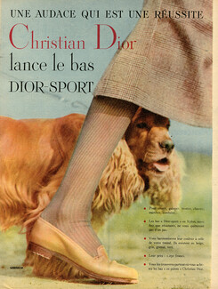 Christian Dior - Dior Sport (Hosiery) 1952 Photo Meerson, Cocker Spaniel Dog