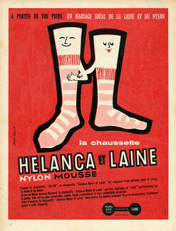 Helanca (Underwear) 1957 Chaussettes Helanca et Laine, Jean Colin