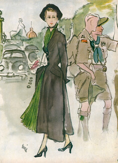 Christian Dior 1947 Cossack Shape Coat, Boy Scouts, Eric