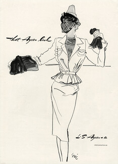 L. S. Ayres & Co 1942 Eric (Carl Erickson), Fashion Illustration