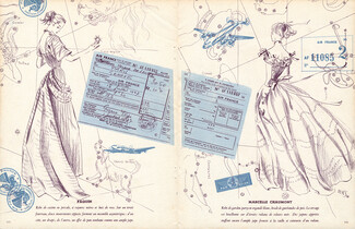 Paquin & Marcelle Chaumont 1948 "Itinéraire d'été" Air France, Constellations, Karsavina (M.K.S)