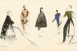 Marcel Rochas, Bruyère, Balenciaga, Lelong, Mad Carpentier 1946 Bernard Blossac