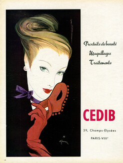 Cedib 1946 Produits de Beauté, Maquillage, René Gruau