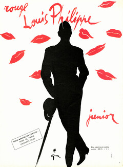 Louis Philippe (Cosmetics) 1955 Rouge Junior, Lipstick, René Gruau