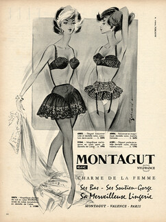 Montagut (Lingerie) 1959 Balconnet, Cache-gaine, Porte-Jarretelles, H. Bernard