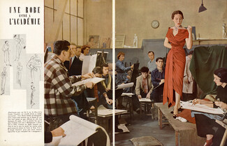 Schiaparelli 1950 Gene Burnes (Model), La Grande Chaumière, Montparnasse, Art Modeling