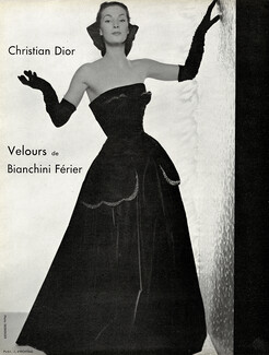 Christian Dior (Couture) 1953 Velours de Bianchini Férier, Evening Dress, Photo Seeberger