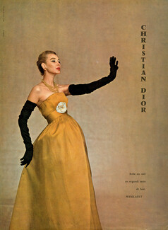 Christian Dior 1956 Evening Dress Organdi Silk, Pétillault, Photo Jacques Decaux