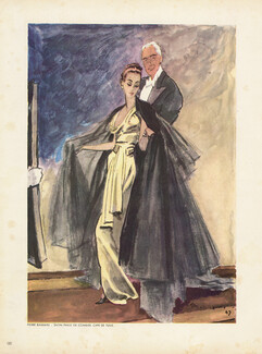 Pierre Balmain 1947 Evening Gown, Satin de Combier, Pierre Mourgue