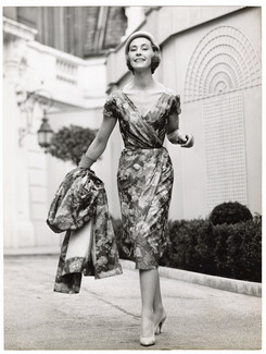 Nina Ricci 1957 Original Photography, Robe "Renoir", Claude Saint-Cyr, Photo Louis-R. Astre