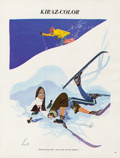 Edmond Kiraz 1971 "Relevez-vous vite..." Kiraz-Color, Ski, Winter Sports