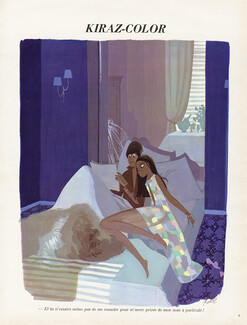 Edmond Kiraz 1970 Lovers, Bed, Kiraz-Color
