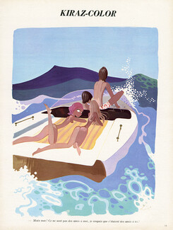Edmond Kiraz 1971 "Je croyais que c'étaient des amis à toi !", Boat, Nudism, Les Parisiennes
