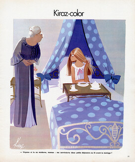 Edmond Kiraz 1976 Fiancée in bed, Kiraz-Color