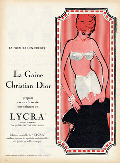 Christian Dior (Lingerie) 1961 René Gruau, Girdle, Lycra, Du Pont de Nemours