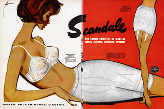 Scandale (Lingerie) 1962 Girdle, Bra, Nylfrance, Pierre Couronne