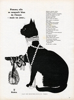 Rolex 1961 Pearls, Black Cat (L)