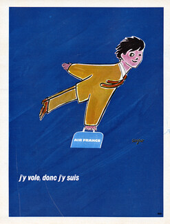 Air France (Airlines) 1970 Savignac, Poster Art (L)