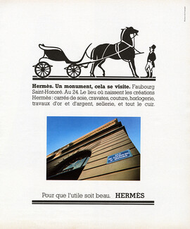 Hermès 1976 "Un monument, cela se visite" 24 Faubourg Saint-Honoré