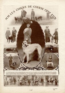 Les Chiens de Course Chez Eux 1913 Barzoïs, Sighthound, Greyhound, Marquise de Casa Fuerté, Photos de Givenchy