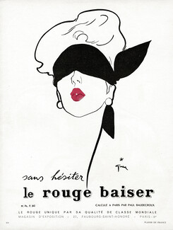 Rouge Baiser (Cosmetics) 1950 René Gruau (Scarf B)