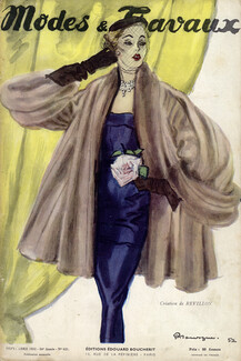 Revillon 1952 Fur coat, Pierre Mourgue Cover