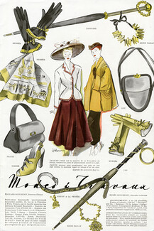 Hermès (gloves & scarf), Reine Bailly, Jad, Ladousse, Duc, Casale 1948 Jacques Fath & Paquin, Jean Hervey