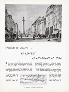 Le Berceau de l'Industrie de Luxe, 1937 - Rue de la Paix, Place Vendôme, Rue Auber, Text by Jean Gallotti, 3 pages