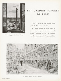 Hotel Ritz Paris 1951 Les Jardins, Place Vendôme, Photo Marcel Arthaud