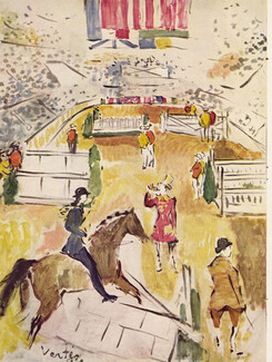 New York's Horse Show, 1948 - Marcel Vertès, 4 pages