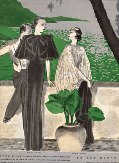 Marcel Rochas 1933 Pierre Mourgue, Evening Gown, Nuits des Baléares